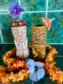 2 Vintage Tiki Mugs