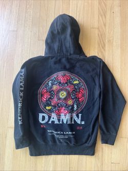 Kendrick Lamar DAMN Tour 2017 Hoodie TDE Black Red Floral Official Merch Medium