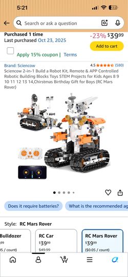 Sciencow 2-in-1 Build a Robot Kit