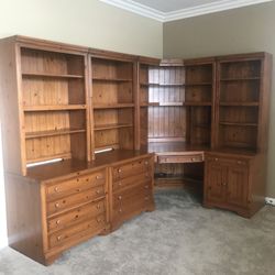 Bookcase Corner Desk with Drawers
