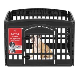4 Panel Black Dog Pen/ New In Box