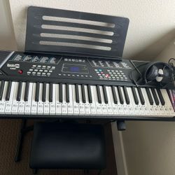 61 Key Keyboard With Headphones, Seat And Stand