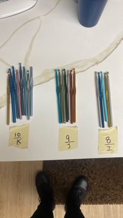 Needles, crochet hooks, everything.