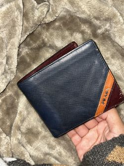 Prada Men’s Wallet—Navy X Orange Stripe