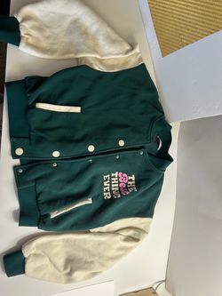 Green and Cream Varsity Bomber Jacket