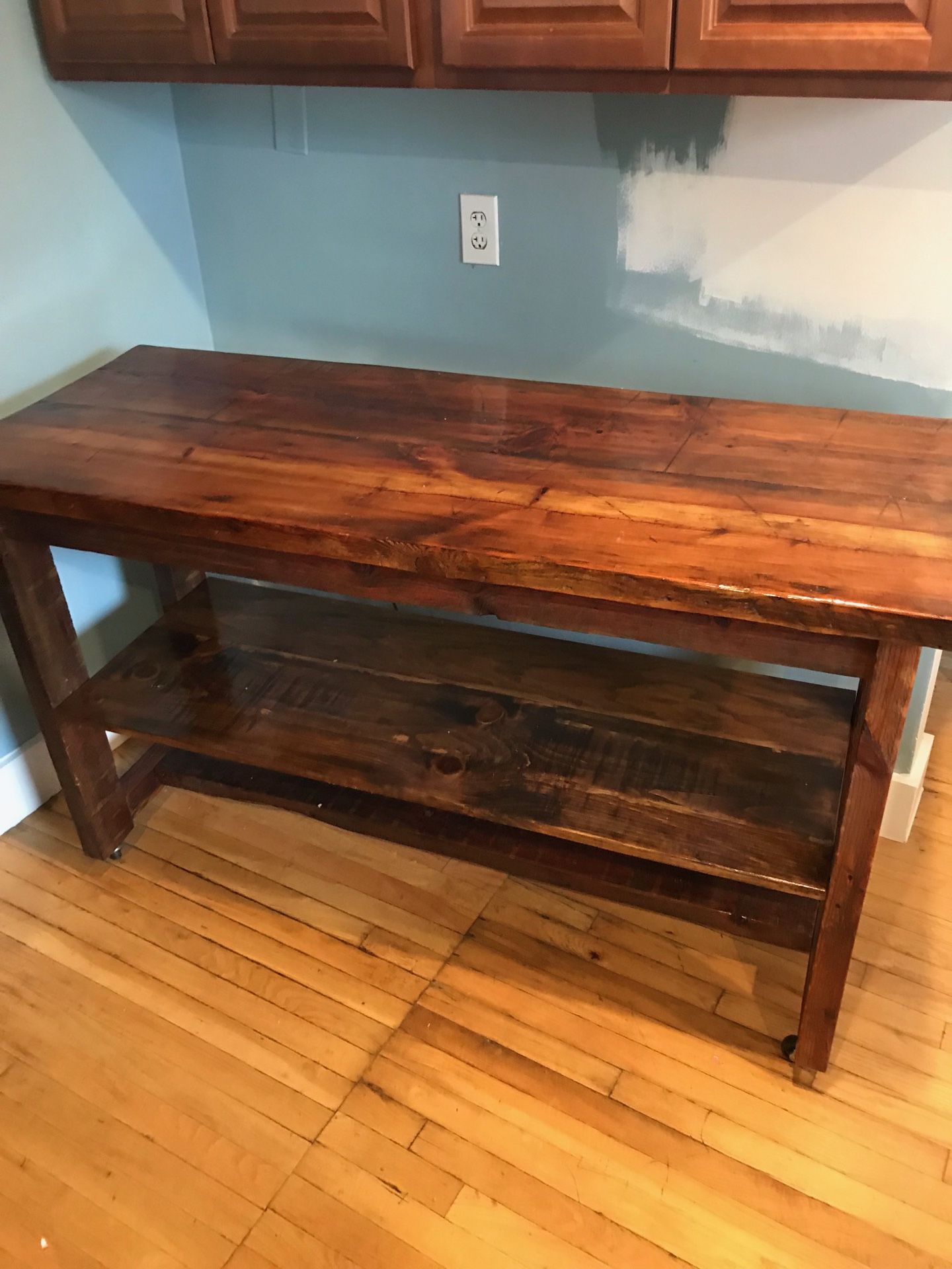 Hardwood table custom made island counter height
