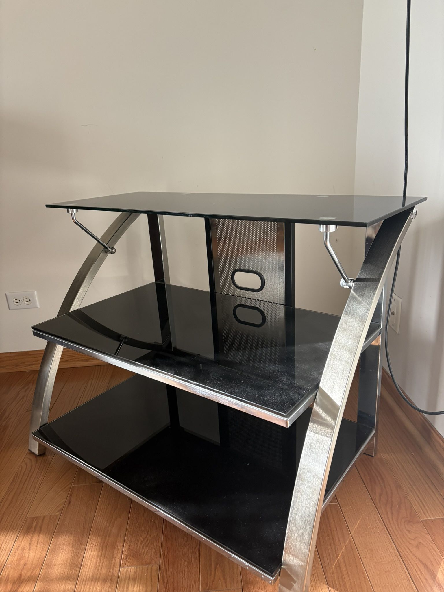 Glass And Metal TV Stand