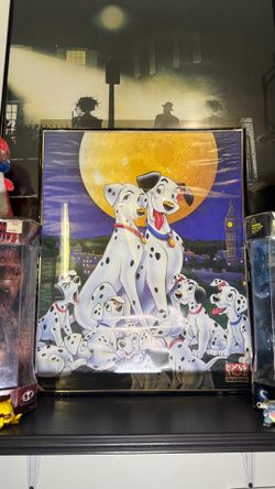 Vintage 1996 Disney Movie 101 Dalmatians Movie Promo Poster With Frame
