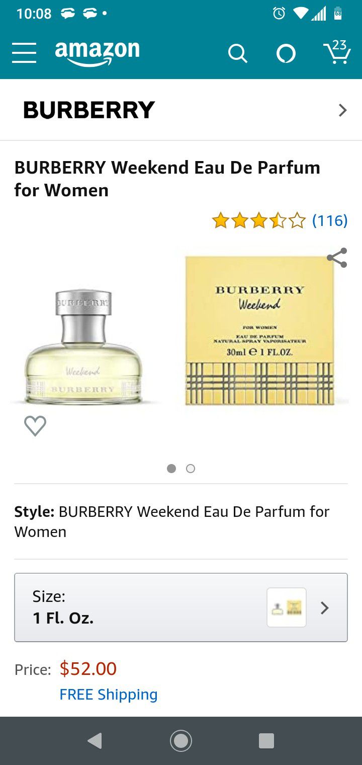 New, Burberry Weekend for woman perfume