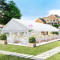 COBIZI 16x32 Party Tent Heavy Duty, Tents for Parties with 6 Removable Sidewalls & 4 Built-in Sandbag, Event Wedding Tent, UV 50+, Waterproof, White 1
