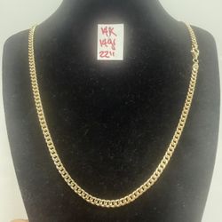 14K Yellow Gold Chain 14Gr 22 Inches Long 