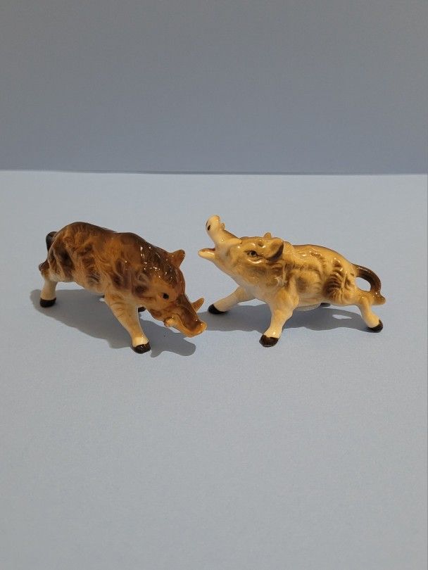 Vintage Wild Boar Japan Bone China Salt and Pepper Shaker Set 