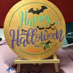Hand painted Happy Halloween Sign