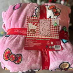 Hello Kitty Gingerbread Twin Plush Blanket