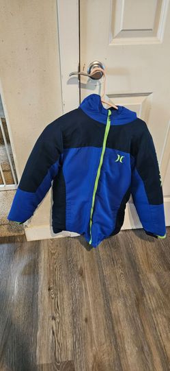 HURLEY YOUTH BOYS HEAVYWEIGHT SNOJACKET BLUE/BLACK/LIME GREEN  Youth LARGE 14-16