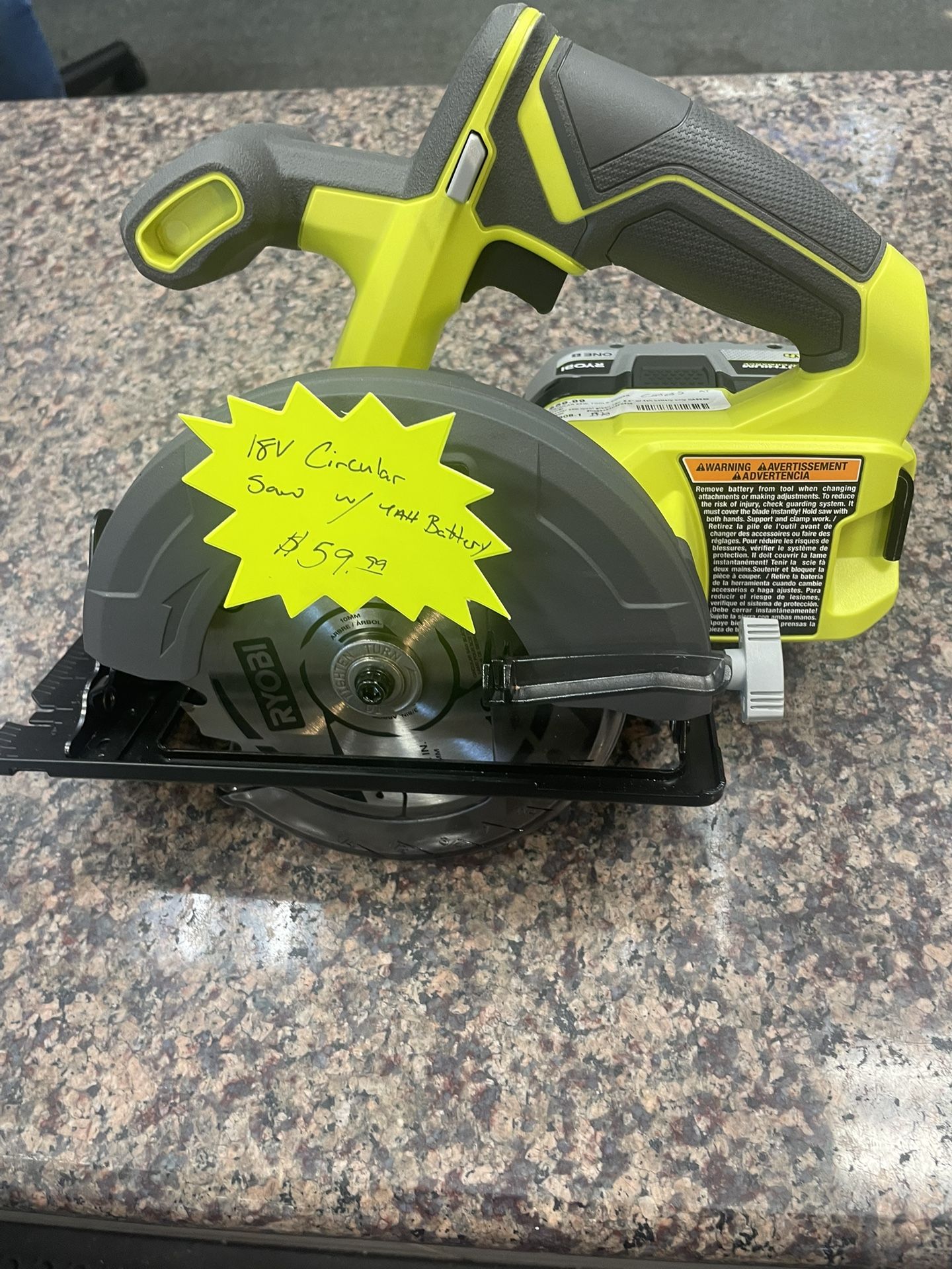 Ryobi Circular Saw With Battery