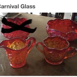 red carnival glass