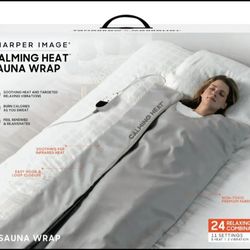 Sharper Image Calming Heat Sauna Wrap, 8 Heat Levels, 3 Massaging Vibrations, Gray