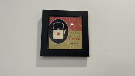 Framed “Green Tea” Wall Art – Modern Kitchen Decor