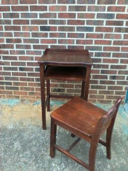 Telephone table and chair