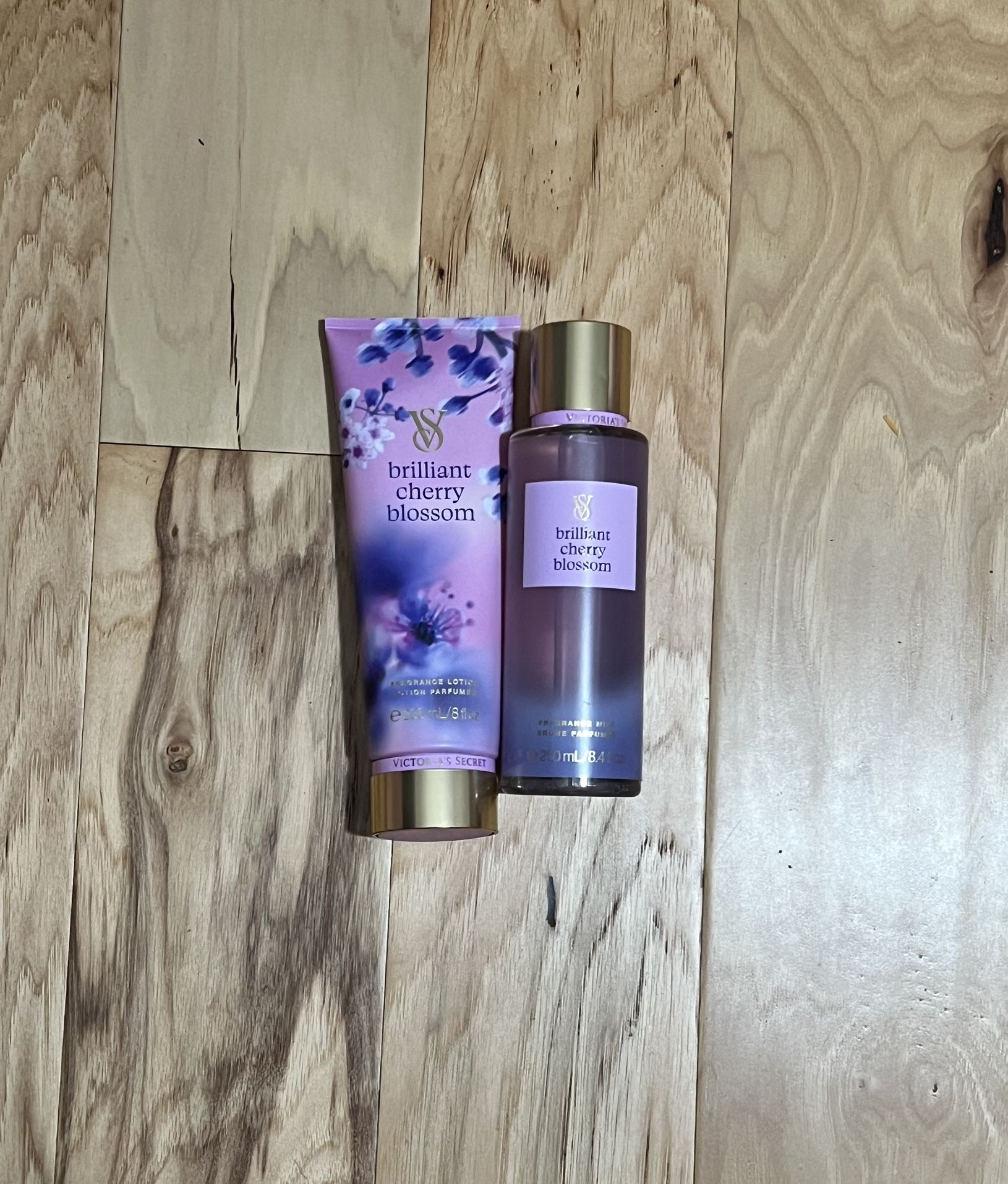 VICTORIAS SECRET BRILLIANT CHERRY BLOSSOM LOTION & FRAGRANCE MIST SPRAY SET