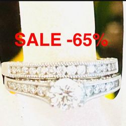 Engagement Ring Wedding Ring Set 1.75Carats NATURAL DIAMONDS VALENTINES 💝 DAY SALE-65% FIND ANOTHER AT THIS PRICE ILL GIVE IT FOR $500 LESS !
