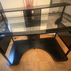 Glass Top Desk 48” With Riser