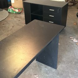 Desk And Credenza 