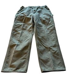 Carhartt men's size 38x 30 olive green carpenter lined pants
