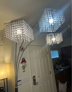 3-Light Crystal Arc Floor Lamp