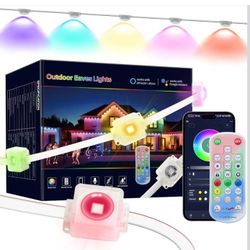 Permanent Outdoor Lights for House,120ft Smart Eave Light with 72 LED,DIY RGB+IC Outdoor Lights for Christmas Party Daily Decorations,IP67,Alexa & Goo