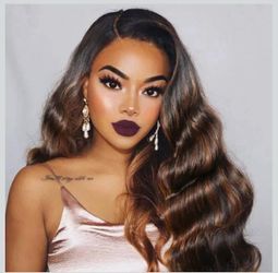 🔥Brand new🔥 Brown Highlight Body Wave Human Hair Weave 3 Bundles 22 24 26 inch 029-4