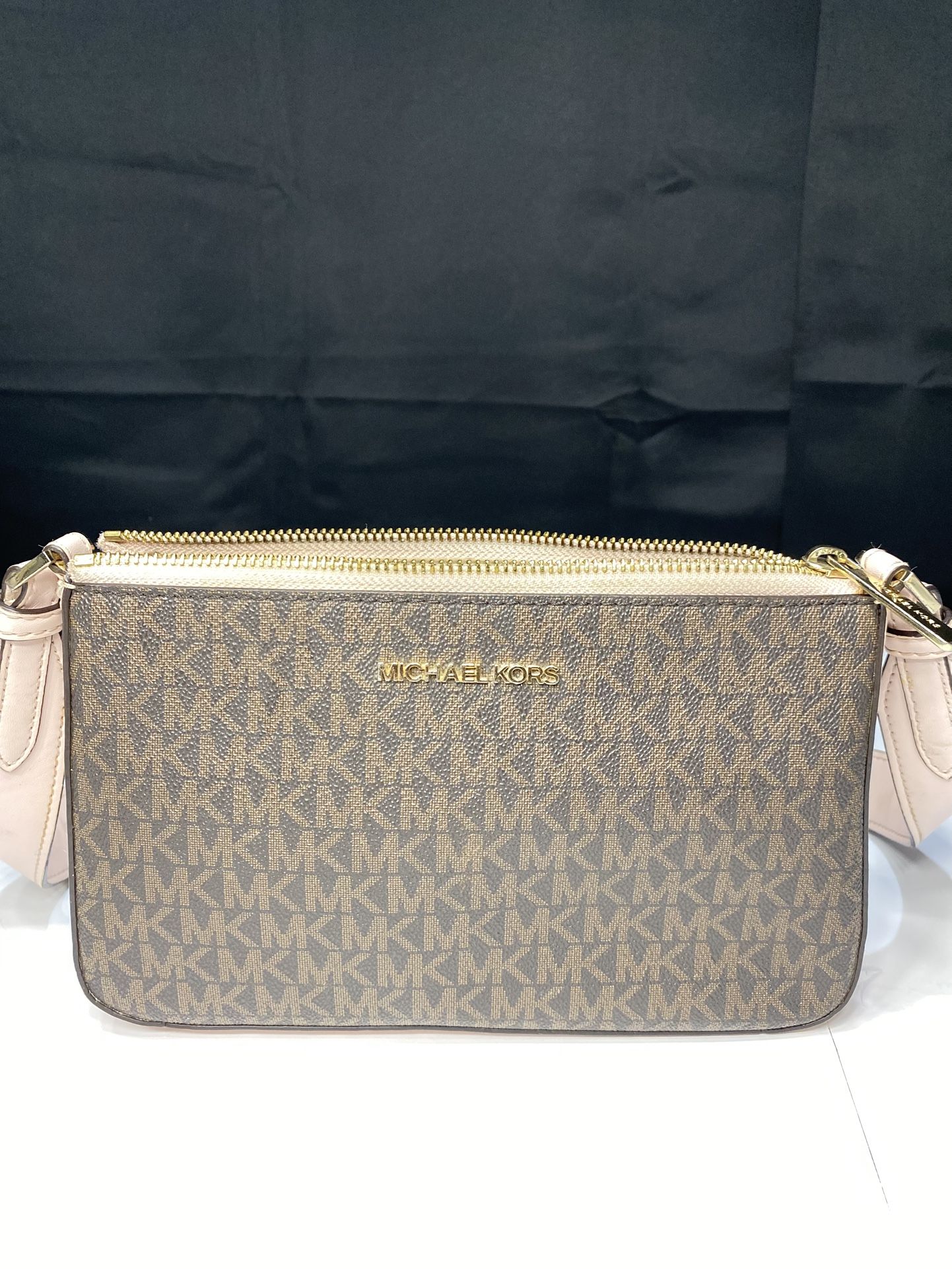 Michael Kors Brown and Pink Travel Small Crossbody Women's Bag