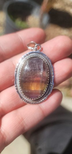 Sterling Silver and Fluorite Pendant
