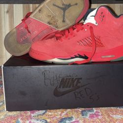 Nike Air Jordan 5 Retro 'Red Suede' 440888-602 GS Size 7Y