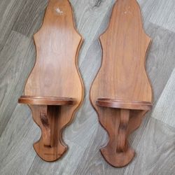 Vintage Wooden Candle Holders/Wall Shelves