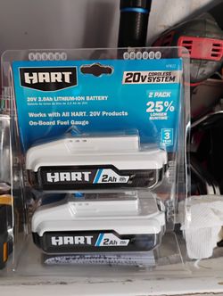 2 Pack Of 20v Hart Battery