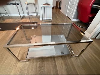 Chrome glass and mirror coffee table