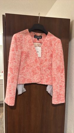 J Crew Collarless Jacket in Italian Tweed