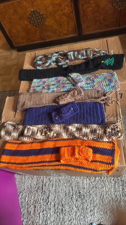 Hand crocheted, scarfs, and headbands