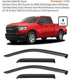 Ram 1500 Quad Cab 2019-2025- Window Visors Rain Guards– 4PC