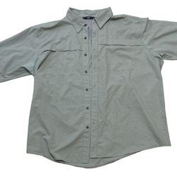 Wrangler Men’s Green Casual Pocketed Short Sleeve Button Up Shirt Size 2XL