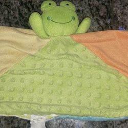 Koala Baby Green Frog Lovey Soft Snuggly Security Blanket Polka Dot 18x18"