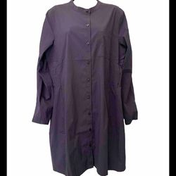 ✨New✨ Adult Women Large Tunic Dress Elastic Waist Nightfall Purple Long Sleeve Athleta Button Up