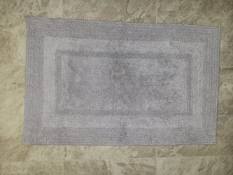 Cotton Bath/Bedroom Rug Gray Reversible 
