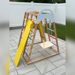 Lifetime Cedar Playset Swings Slide Climbing Wall - Like New - Lexington, KY