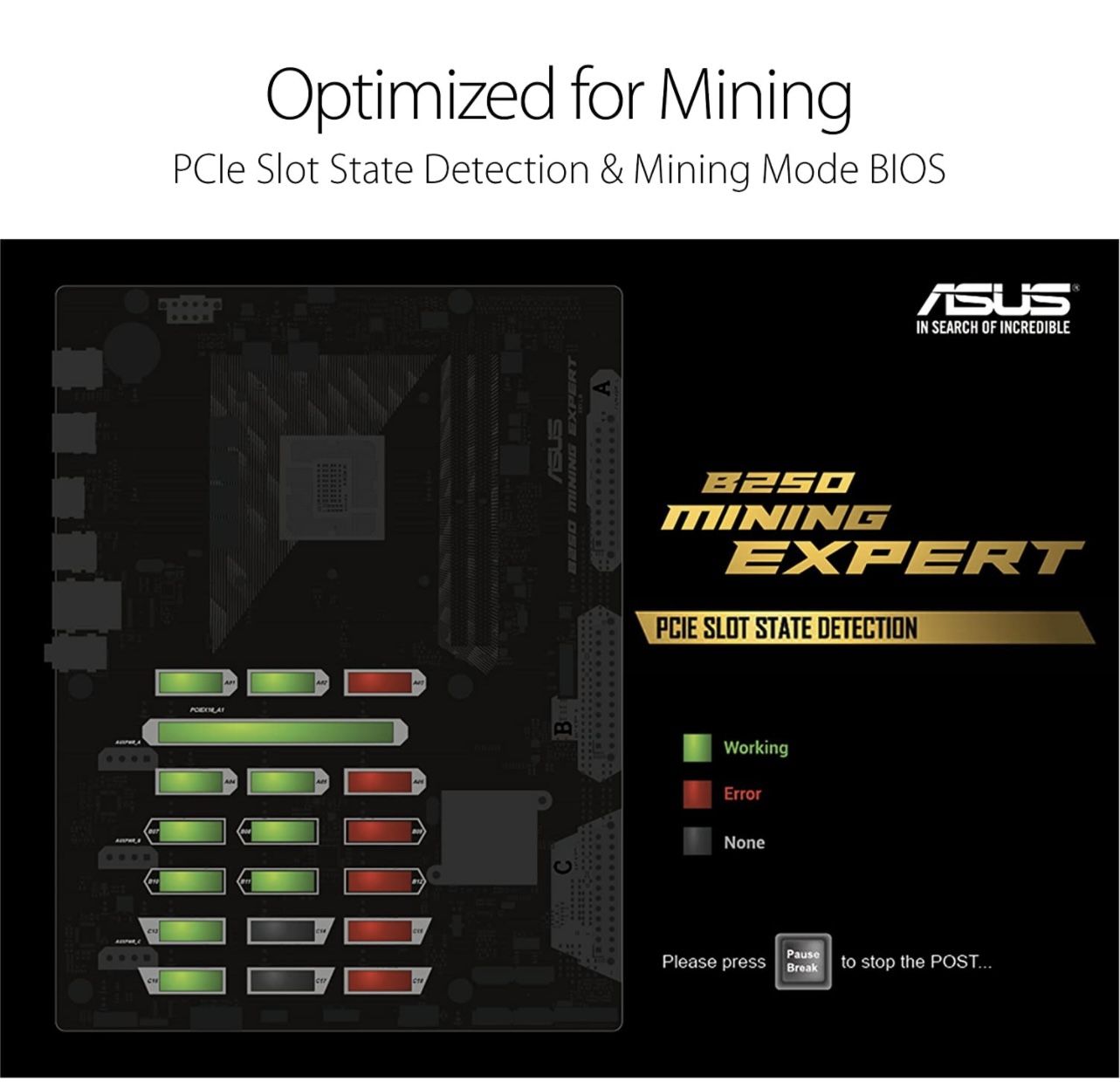 ASUS B250 MINING EXPERT LGA1151 DDR4 HDMI B250 ATX Motherboard for Cryptocurrency  Mining (BTC) with 19