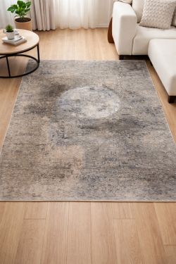 Contemporary Moon-Phase Abstract Rug (5x 7)