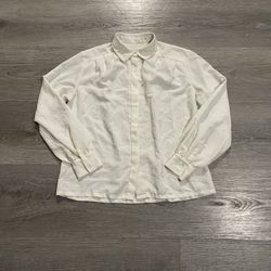 Vintage 1990s Country Sophisticates by Pendleton Women’s Petite White Longsleeve Shirt