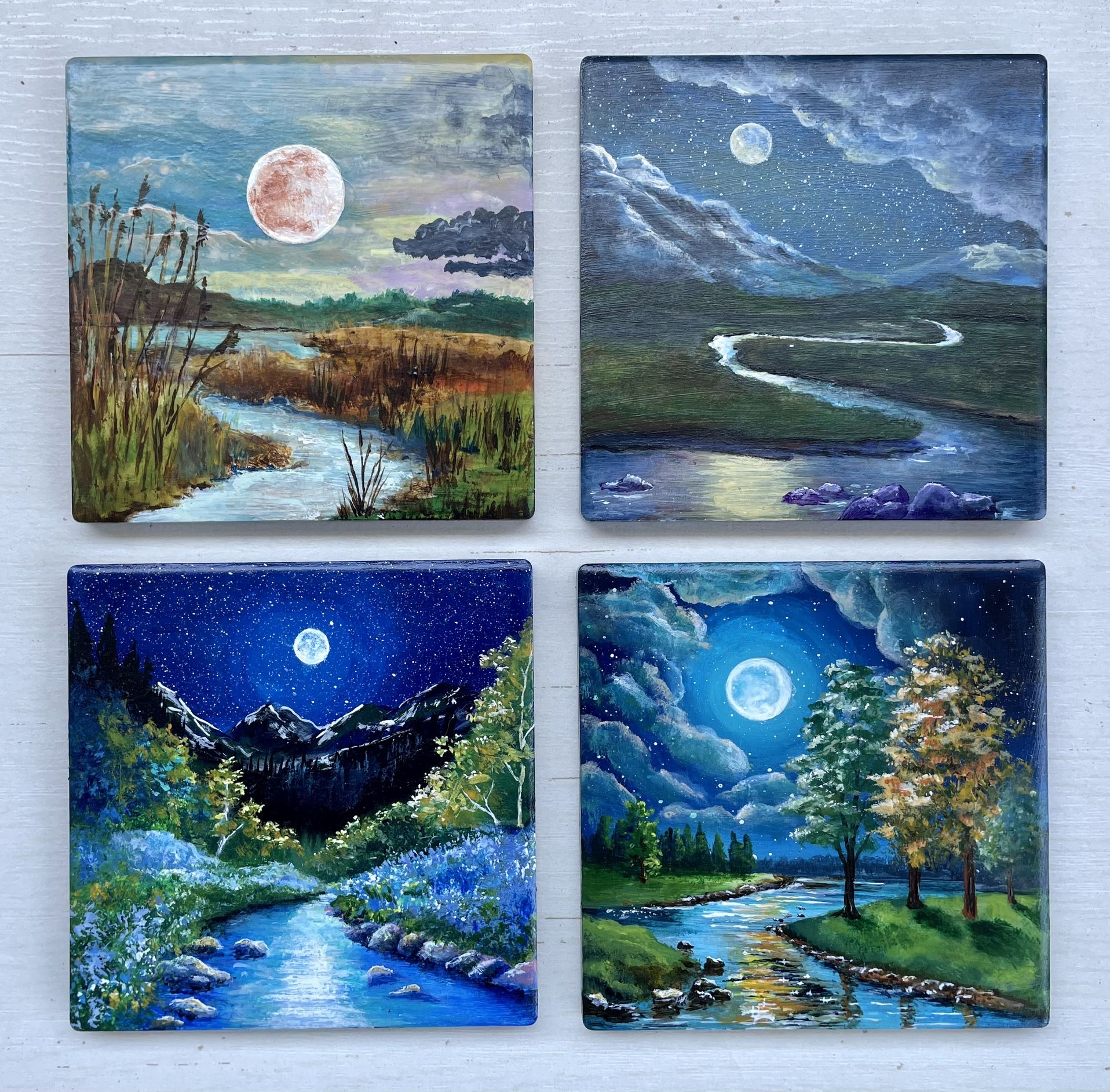 Hand Painted Unique One If A Kind Coasters,All Products : American Fashion Style Bags On Sale